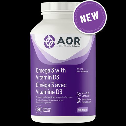 Picture of AOR OMEGA 3 WITH VITAMIN D3 - SOFTGELS 1001MG 180S                   
